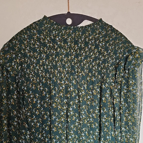 Free People Green Floral Blouse - Picture 2 of 8